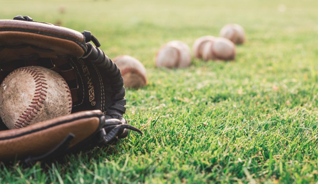 baseball mitt and balls